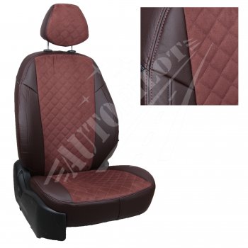 Чехлы сидений AUTOPILOT Алькантара Ромб (РС 40/60) Nissan Terrano  D10 (2016-2022), Renault Duster  HS (2015-2021) (Шоколад + Шоколад)