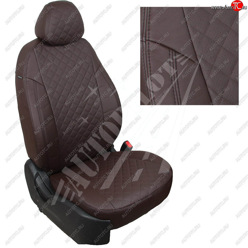 8 749 р. Чехлы сидений AUTOPILOT Экокожа Ромб (РС 40/60)  Nissan Terrano  D10 (2016-2022), Renault Duster  HS (2015-2021) (Шоколад + Шоколад)  с доставкой в г. Пермь