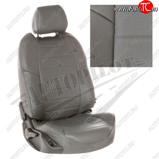 8 399 р. Чехлы сидений AUTOPILOT Экокожа (ЗС 40/60)  Nissan Terrano  D10 (2016-2022), Renault Duster  HS (2015-2021) (Серый + Серый)  с доставкой в г. Пермь