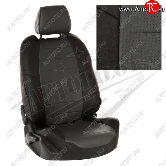 8 399 р. Чехлы сидений AUTOPILOT Экокожа (ЗС 40/60)  Nissan Terrano  D10 (2016-2022), Renault Duster  HS (2015-2021) (Черный + Темно серый)  с доставкой в г. Пермь