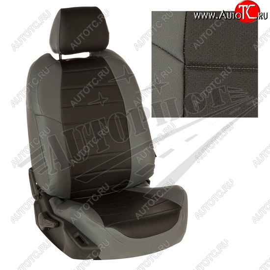8 399 р. Чехлы сидений AUTOPILOT Экокожа (ЗС 40/60)  Nissan Terrano  D10 (2016-2022), Renault Duster  HS (2015-2021) (Серый + Черный)  с доставкой в г. Пермь