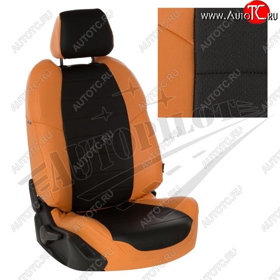 8 399 р. Чехлы сидений AUTOPILOT Экокожа (ЗС 40/60)  Nissan Terrano  D10 (2016-2022), Renault Duster  HS (2015-2021) (Оранжевый + Черный)  с доставкой в г. Пермь