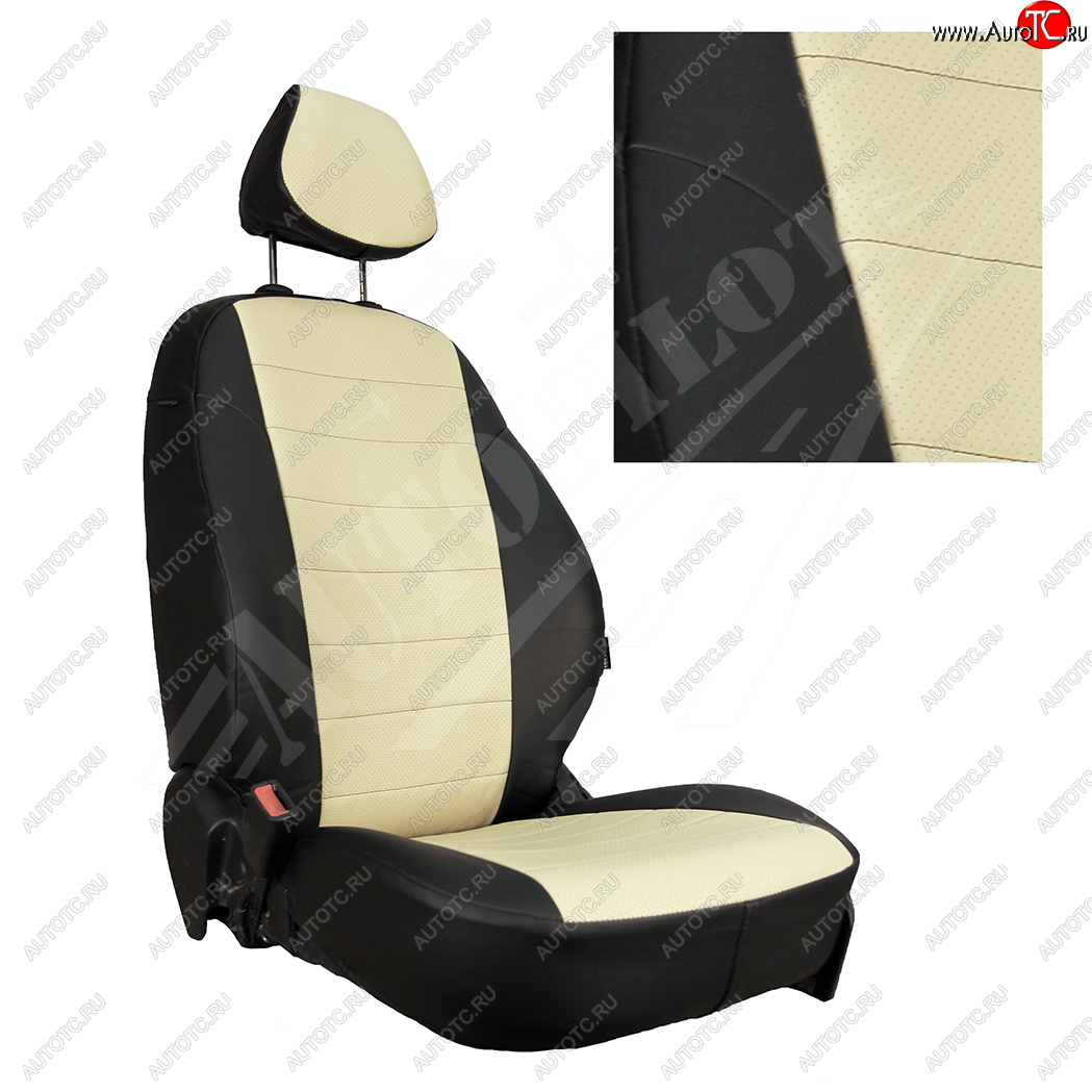 8 399 р. Чехлы сидений AUTOPILOT Экокожа (ЗС 40/60)  Nissan Terrano  D10 (2016-2022), Renault Duster  HS (2015-2021) (Черный + Бежевый)  с доставкой в г. Пермь