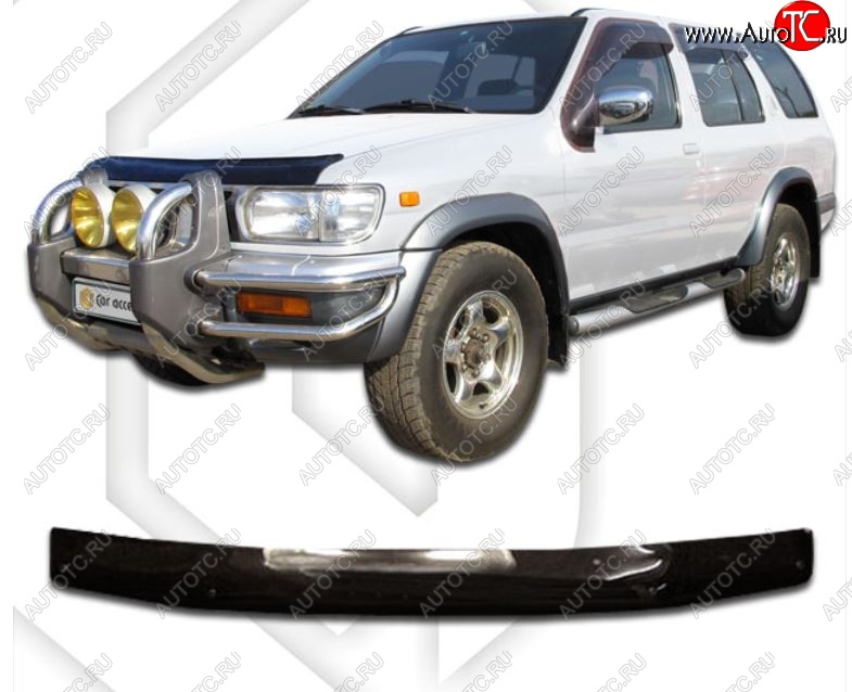 1 899 р. Дефлектор капота CA-Plastic  Nissan Terrano2  R50 (1995-1999) дорестайлинг (Classic черный, Без надписи)  с доставкой в г. Пермь