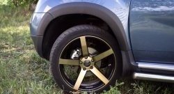 5 749 р. Накладки колесных арок RA (короткие, комплект) Renault Duster HS дорестайлинг (2010-2015) (Поверхность шагрень)  с доставкой в г. Пермь. Увеличить фотографию 2