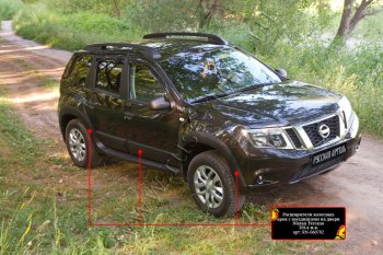 14 749 р. Расширители арок с молдингами дверей RA (комплект) Nissan Terrano D10 дорестайлинг (2013-2016) (Поверхность шагрень)  с доставкой в г. Пермь. Увеличить фотографию 2