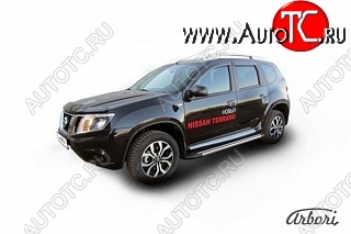 23 399 р. Порожки для ног Arbori Luxe Black Nissan Terrano D10 рестайлинг (2016-2022)  с доставкой в г. Пермь