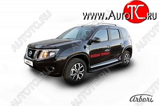 11 609 р. Порожки для ног Arbori Optima Black Nissan Terrano D10 рестайлинг (2016-2022)  с доставкой в г. Пермь