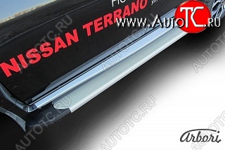 10 979 р. Порожки для ног Arbori Optima Silver Nissan Terrano D10 рестайлинг (2016-2022)  с доставкой в г. Пермь