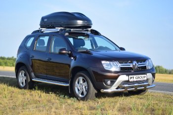 28 349 р. Порожки для ног из трубы Ø51 с алюминиевой площадкой Petroil Tuning Эстонец  Nissan Terrano  D10 (2013-2022), Renault Duster  HS (2010-2021) (Нержавеющая полированная сталь)  с доставкой в г. Пермь. Увеличить фотографию 3