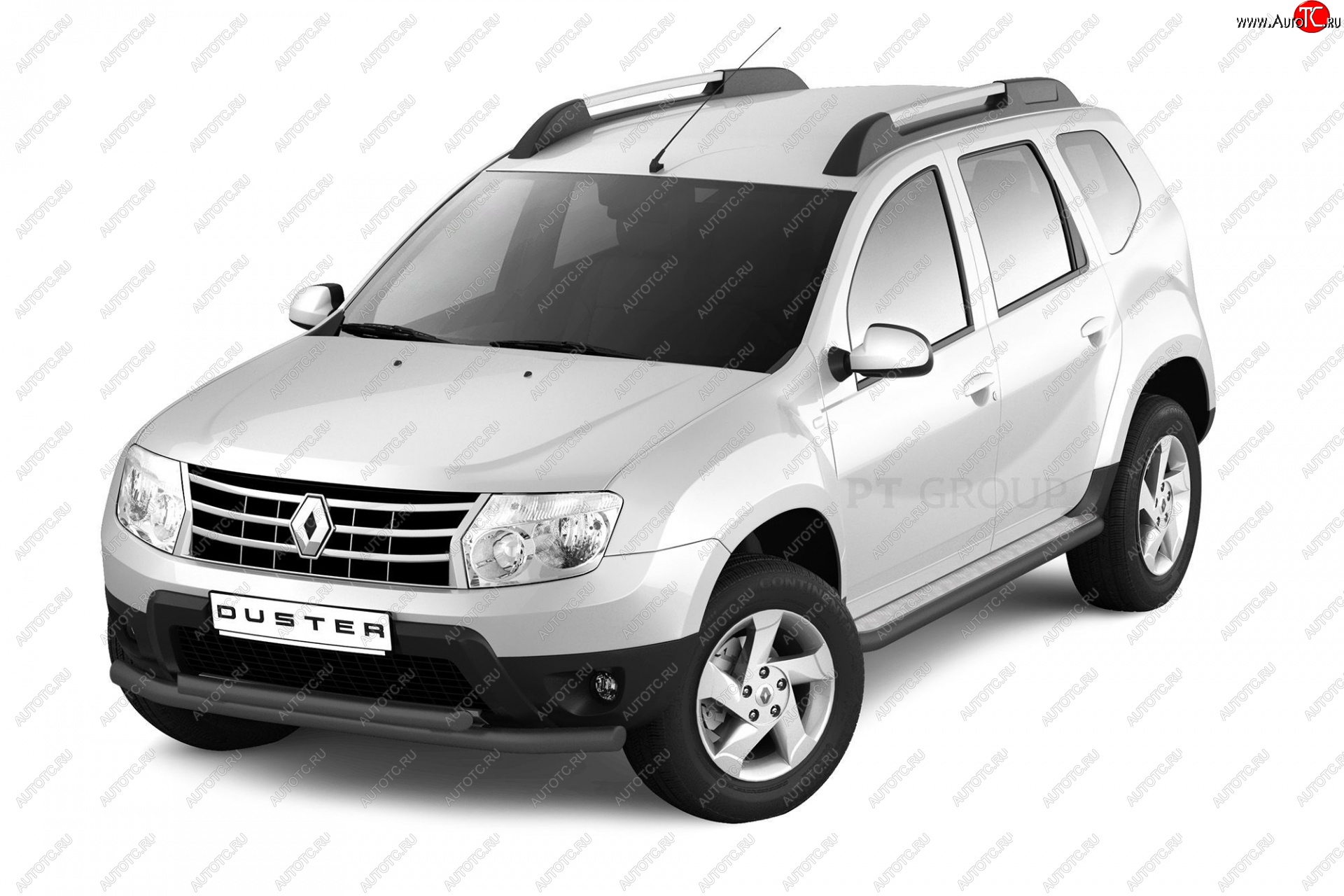 15 899 р. Порожки для ног из трубы Ø51 с алюминиевой площадкой Petroil Tuning Эстонец  Nissan Terrano  D10 (2013-2022), Renault Duster  HS (2010-2021) (Черный (Шагрень))  с доставкой в г. Пермь