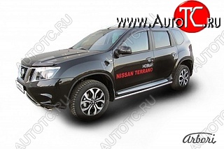 12 239 р. Защита штатных порогов Arbori (нержавейка, d42 mm). Nissan Terrano D10 дорестайлинг (2013-2016)  с доставкой в г. Пермь