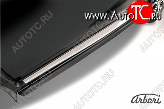 7 820 р. Защита штатных порогов Arbori (черная, d57 mm). Nissan Terrano D10 дорестайлинг (2013-2016)  с доставкой в г. Пермь