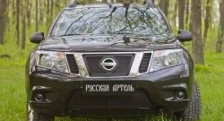 2 279 р. Защитная сетка решетки переднего бампера РА Nissan Terrano D10 дорестайлинг (2013-2016)  с доставкой в г. Пермь. Увеличить фотографию 3