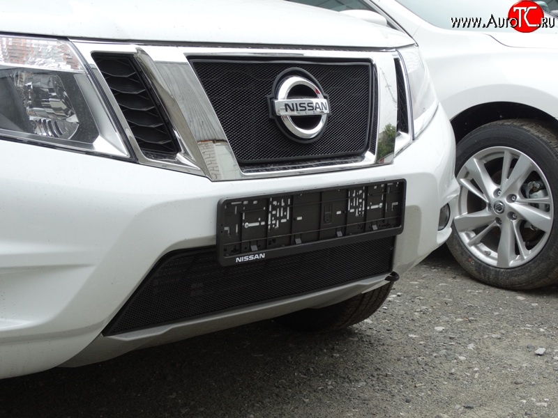 1 469 р. Нижняя сетка на бампер Russtal (черная) Nissan Terrano D10 рестайлинг (2016-2022)  с доставкой в г. Пермь