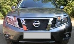 1 469 р. Нижняя сетка на бампер Russtal (черная) Nissan Terrano D10 рестайлинг (2016-2022)  с доставкой в г. Пермь. Увеличить фотографию 4