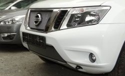 1 539 р. Нижняя сетка на бампер Russtal (хром) Nissan Terrano D10 дорестайлинг (2013-2016)  с доставкой в г. Пермь. Увеличить фотографию 2