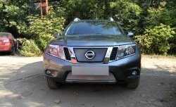 1 539 р. Нижняя сетка на бампер Russtal (хром) Nissan Terrano D10 дорестайлинг (2013-2016)  с доставкой в г. Пермь. Увеличить фотографию 4