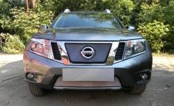 1 539 р. Нижняя сетка на бампер Russtal (хром) Nissan Terrano D10 дорестайлинг (2013-2016)  с доставкой в г. Пермь. Увеличить фотографию 5