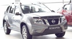 1 239 р. Зимняя заглушка решетки переднего бампера РА  Nissan Terrano  D10 (2013-2022) дорестайлинг, рестайлинг  с доставкой в г. Пермь. Увеличить фотографию 2