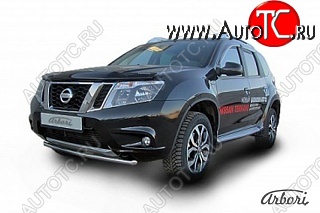 8 729 р. Защита переднего бампера Arbori (нержавейка, 1 труба d42 mm). Nissan Terrano D10 рестайлинг (2016-2022)  с доставкой в г. Пермь