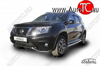 10 349 р. Защита переднего бампера Arbori (волна, нержавейка, 1 труба d57 mm). Nissan Terrano D10 рестайлинг (2016-2022)  с доставкой в г. Пермь