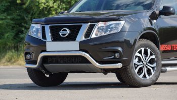 18 249 р. Защита переднего бампера Petroil Tuning (d63, волна)  Nissan Terrano  D10 (2013-2022) дорестайлинг, рестайлинг (Нержавеющая полированная сталь)  с доставкой в г. Пермь. Увеличить фотографию 3