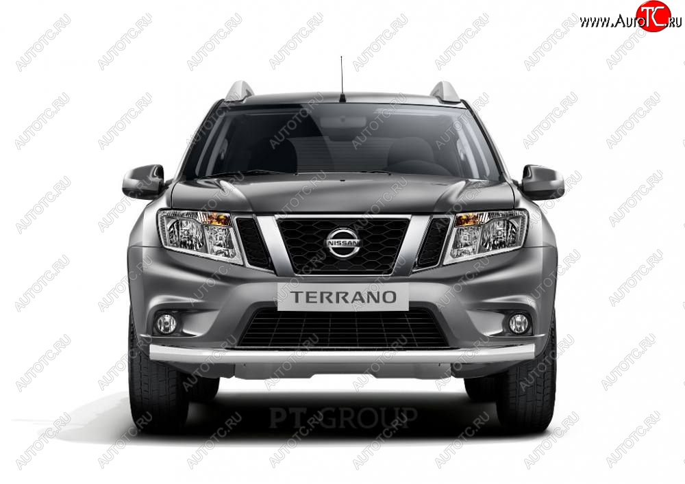 16 449 р. Защита переднего бампера (одинарная, Ø63 мм) Petroil Tuning  Nissan Terrano  D10 (2013-2022), Renault Duster  HS (2010-2021) (Нержавеющая полированная сталь)  с доставкой в г. Пермь