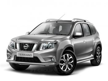 16 449 р. Защита переднего бампера (одинарная, Ø63 мм) Petroil Tuning  Nissan Terrano  D10 (2013-2022), Renault Duster  HS (2010-2021) (Нержавеющая полированная сталь)  с доставкой в г. Пермь. Увеличить фотографию 2