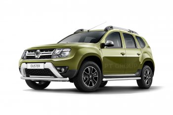 16 449 р. Защита переднего бампера (одинарная, Ø63 мм) Petroil Tuning  Nissan Terrano  D10 (2013-2022), Renault Duster  HS (2010-2021) (Нержавеющая полированная сталь)  с доставкой в г. Пермь. Увеличить фотографию 3