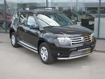 16 449 р. Защита переднего бампера (одинарная, Ø63 мм) Petroil Tuning  Nissan Terrano  D10 (2013-2022), Renault Duster  HS (2010-2021) (Нержавеющая полированная сталь)  с доставкой в г. Пермь. Увеличить фотографию 5