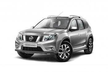 4 349 р. Защита переднего бампера (одинарная, Ø63 мм) Petroil Tuning  Nissan Terrano  D10 (2013-2022), Renault Duster  HS (2010-2021) (Серебристый (Искра))  с доставкой в г. Пермь. Увеличить фотографию 2