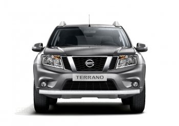 4 349 р. Защита переднего бампера (одинарная, Ø63 мм) Petroil Tuning  Nissan Terrano  D10 (2013-2022), Renault Duster  HS (2010-2021) (Серебристый (Искра))  с доставкой в г. Пермь. Увеличить фотографию 3