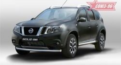 Защита переднего бампера одинарная из овальной трубы Souz-96 (d76x42) Nissan Terrano  D10 (2013-2022) дорестайлинг, рестайлинг