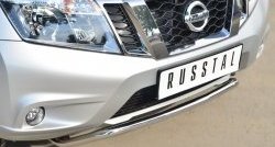 12 499 р. Защита переднего бампера (Ø42 мм волна, нержавейка) SLITKOFF  Nissan Terrano  D10 (2013-2022) дорестайлинг, рестайлинг  с доставкой в г. Пермь. Увеличить фотографию 2