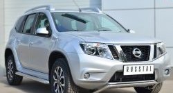 12 499 р. Защита переднего бампера (Ø42 мм волна, нержавейка) SLITKOFF  Nissan Terrano  D10 (2013-2022) дорестайлинг, рестайлинг  с доставкой в г. Пермь. Увеличить фотографию 4