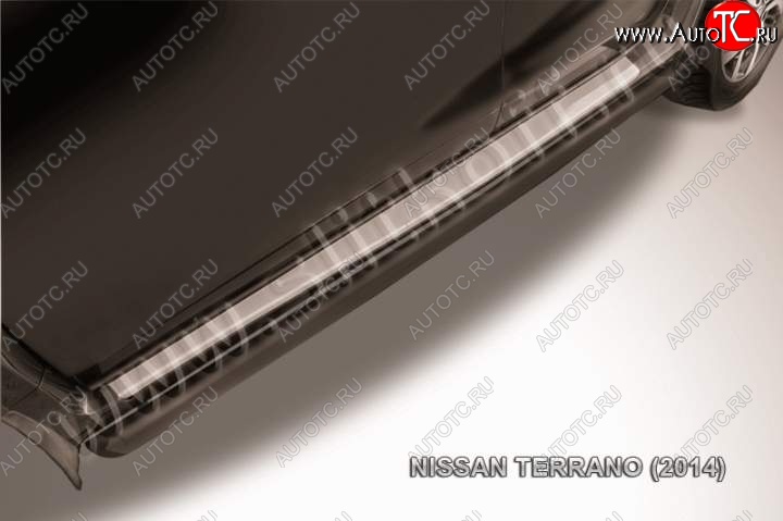 8 799 р. Защита порогов Slitkoff  Nissan Terrano  D10 (2013-2022) дорестайлинг, рестайлинг (Цвет: серебристый)  с доставкой в г. Пермь