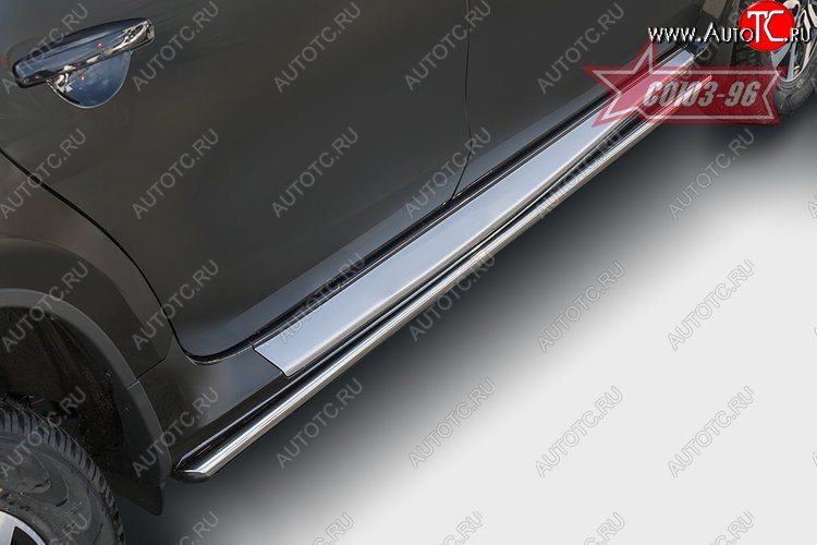 13 094 р. Защита порогов из овальной трубы Souz-96 (d75х42) Nissan Terrano D10 дорестайлинг (2013-2016)  с доставкой в г. Пермь