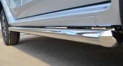 70 999 р. Защита порогов из круглой трубы диаметром 63 мм Russtal Nissan Terrano D10 дорестайлинг (2013-2016) (Защита порогов с со скосами на торцах (вариант 1))  с доставкой в г. Пермь. Увеличить фотографию 4