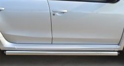 70 999 р. Защита порогов из круглой трубы диаметром 63 мм Russtal Nissan Terrano D10 дорестайлинг (2013-2016) (Защита порогов с со скосами на торцах (вариант 1))  с доставкой в г. Пермь. Увеличить фотографию 6