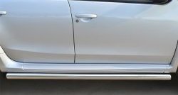 70 999 р. Защита порогов из круглой трубы диаметром 63 мм Russtal Nissan Terrano D10 дорестайлинг (2013-2016) (Защита порогов с со скосами на торцах (вариант 1))  с доставкой в г. Пермь. Увеличить фотографию 9