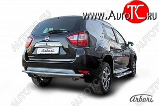 13 499 р. Защита заднего бампера Arbori (нержавейка, 1 труба d42 mm).  Nissan Terrano  D10 (2013-2022) дорестайлинг, рестайлинг  с доставкой в г. Пермь