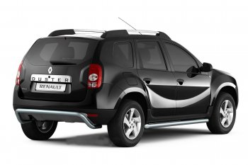 4 409 р. Защита заднего бампера PT GROUP Ø51мм ИСКРА (ППК) RENAULT Duster 2012-/ NISSAN Terrano 2014-  Nissan Terrano  D10 (2013-2022), Renault Duster  HS (2010-2021) (Сталь с полимерным покрытием, цвет: Серебристый (Искра))  с доставкой в г. Пермь. Увеличить фотографию 2