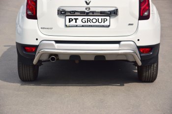 16 089 р. Защита заднего бампера PT GROUP Ø51мм (НПС) RENAULT Duster 2012-/ NISSAN Terrano 2014-  Nissan Terrano  D10 (2013-2022), Renault Duster  HS (2015-2021) (Нержавейка полированная)  с доставкой в г. Пермь. Увеличить фотографию 3