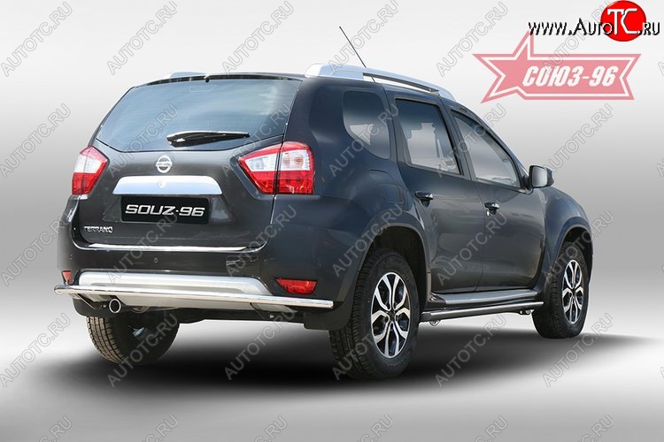9 179 р. Защита заднего бампера Souz-96 (d42) Nissan Terrano D10 дорестайлинг (2013-2016)  с доставкой в г. Пермь