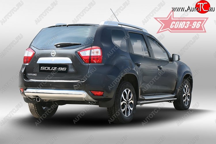 10 394 р. Защита заднего бампера Souz-96 (d75x42) Nissan Terrano D10 дорестайлинг (2013-2016)  с доставкой в г. Пермь