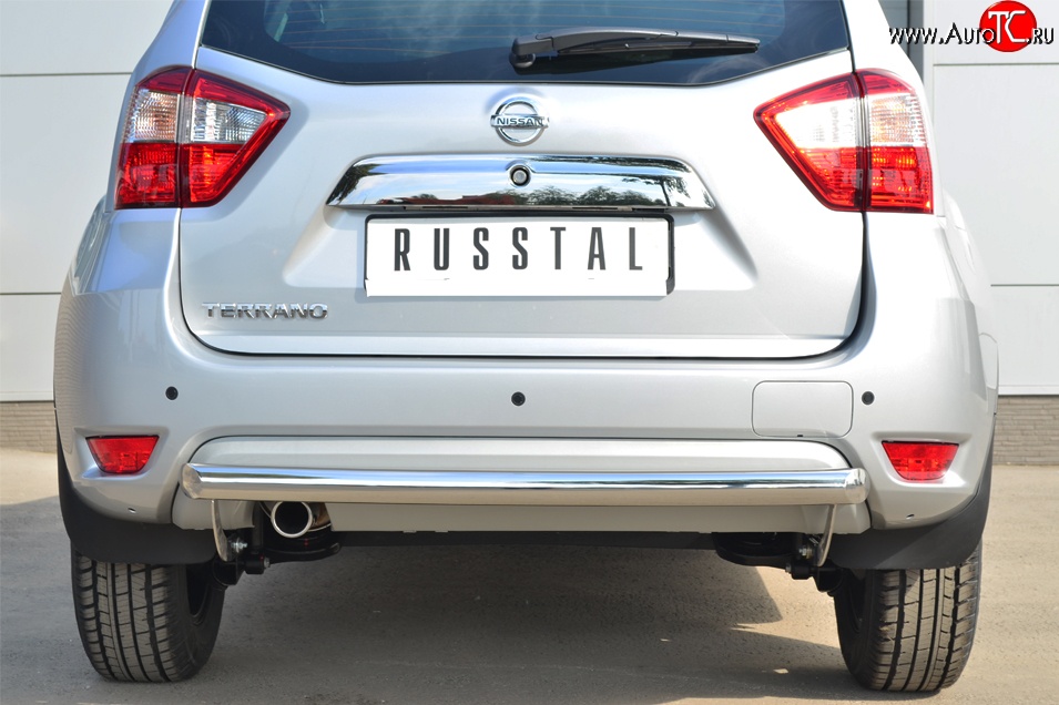 14 399 р. Одинарная защита заднего бампера из трубы диаметром 63 мм SLITKOFF  Nissan Terrano  D10 (2013-2022) дорестайлинг, рестайлинг  с доставкой в г. Пермь