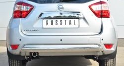 Защита заднего бампера из овальной трубы диаметром 75x42 мм Russtal Nissan Terrano D10 дорестайлинг (2013-2016)
