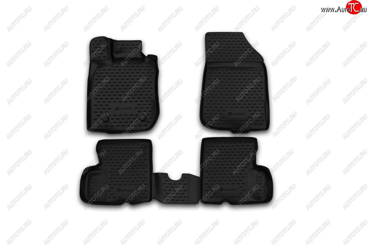 2 499 р. Комплект ковриков в салон (2WD) Element 4 шт. (полиуретан)  Nissan Terrano  D10 (2013-2016) дорестайлинг  с доставкой в г. Пермь