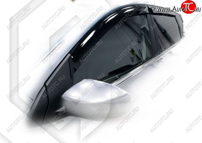 1 899 р. Дефлектора окон CA-Plastic  Nissan Tiida  2 хэтчбек (2015-2016) C13 дорестайлинг (Classic полупрозрачный, Без хром.молдинга)  с доставкой в г. Пермь